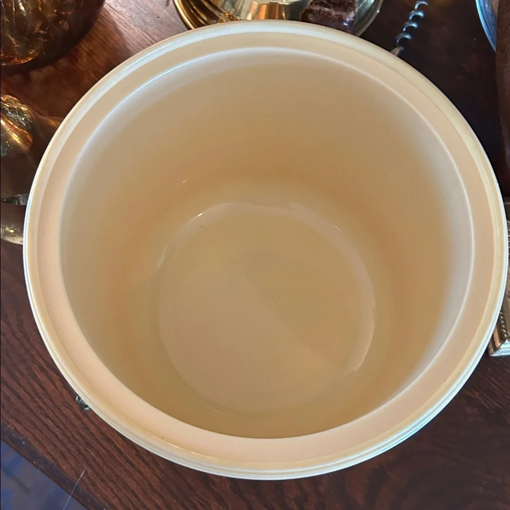 Vintage Copper and Brass Ice Bucket with Lion Head Handles